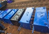 Large Metallic school suitcases