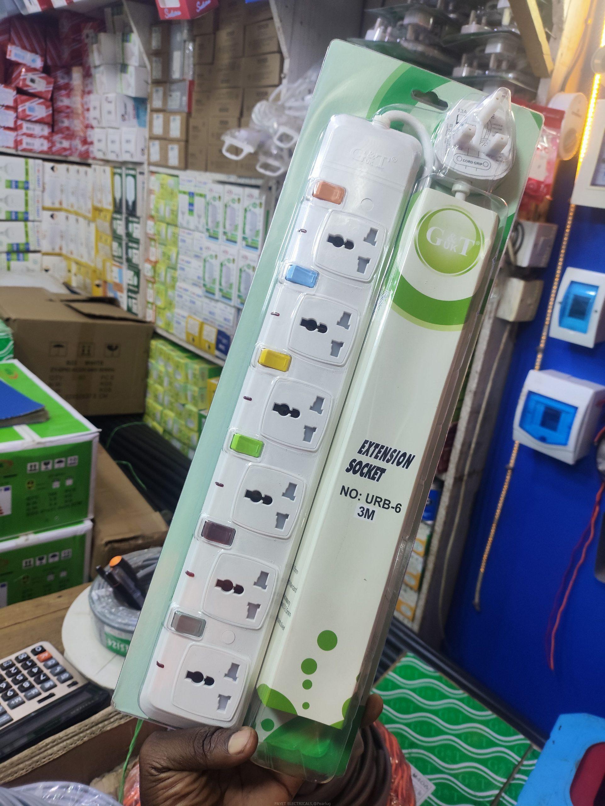 6ways power extension socket