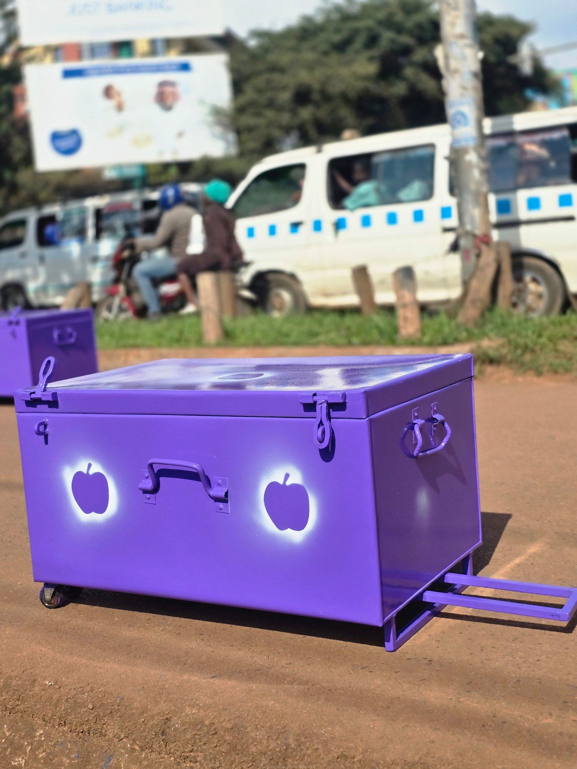 Large Metallic school suitcases