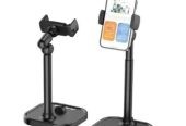 PLOKAMA Adjustable Desktop Live Stream Phone Stand – Telescopic Elevation Holder (22cm–33cm)