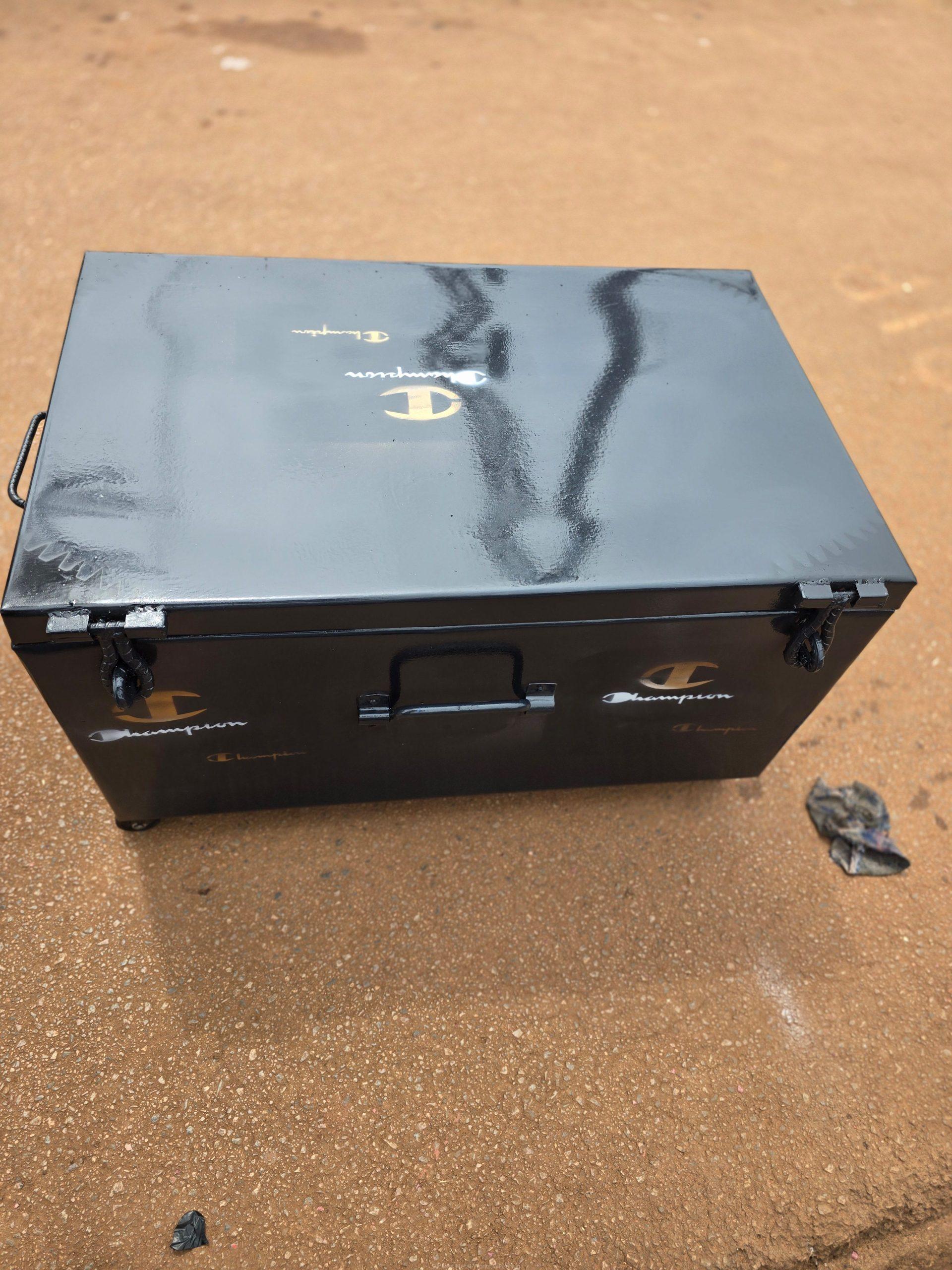 Large Metallic school suitcases