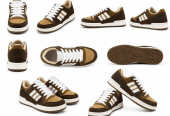 Men’s Casual Low-Top Lace-Up Sneakers – Brown/Khaki