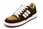 Men’s Casual Low-Top Lace-Up Sneakers – Brown/Khaki