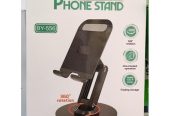 BY-556 Desktop Foldable Phone Stand – 360° Rotating Swivel Base Adjustable Smartphone & Tablet Holder