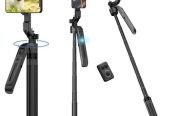 Universal C12 AI Auto Face Tracking Selfie Stick Tripod for iPhone, 360° Rotation Phone Tripod Stand with Remote, 71” Phone Camera Tripods Stand iPhone Holder for Content Creator Tiktok Vlog Video Recording