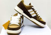 Men’s Casual Low-Top Lace-Up Sneakers – Brown/Khaki