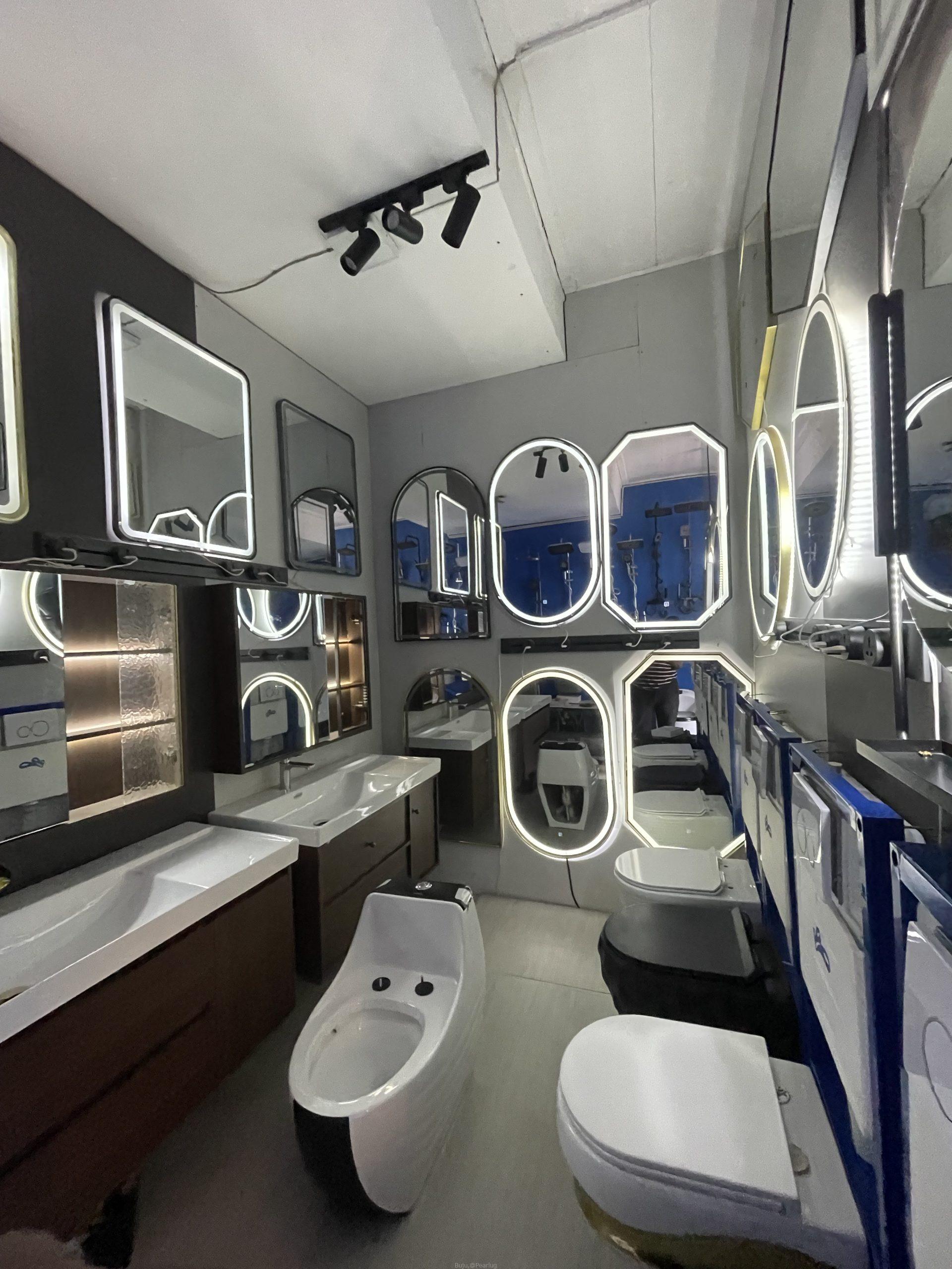Toilets and mirrors