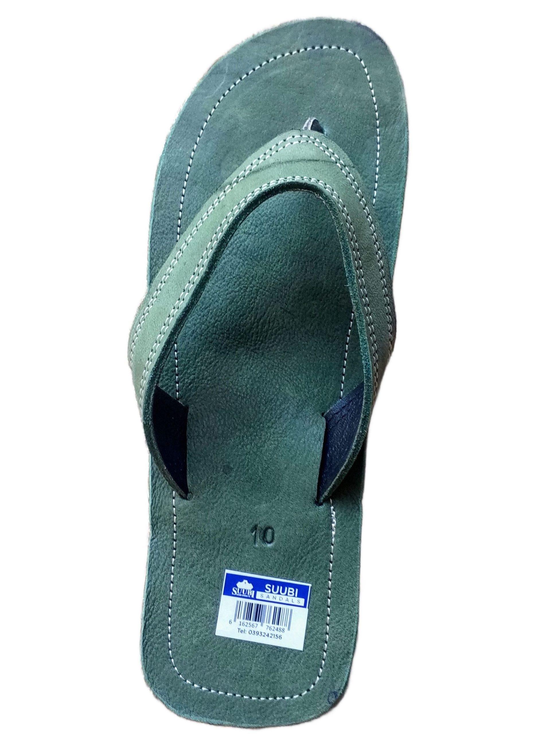 Men leather handmade sandal green