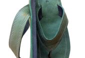 Men leather handmade sandal green