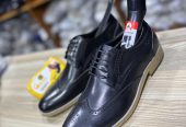 Clarks premium authentic leather men’s wooden sole Oxford shoes
