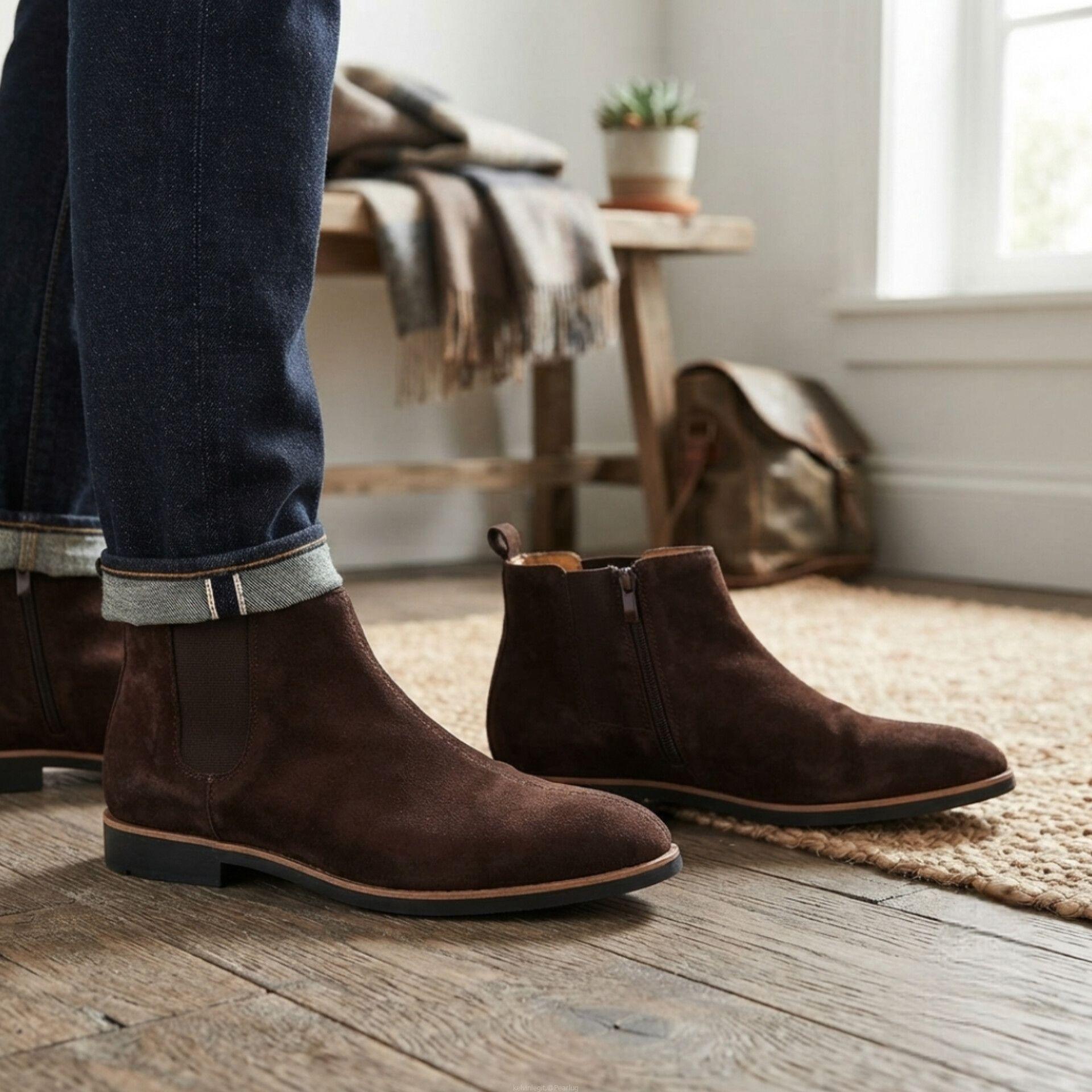 Men’s Casual Suede Chelsea Ankle Boots