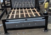 Leather bed grey