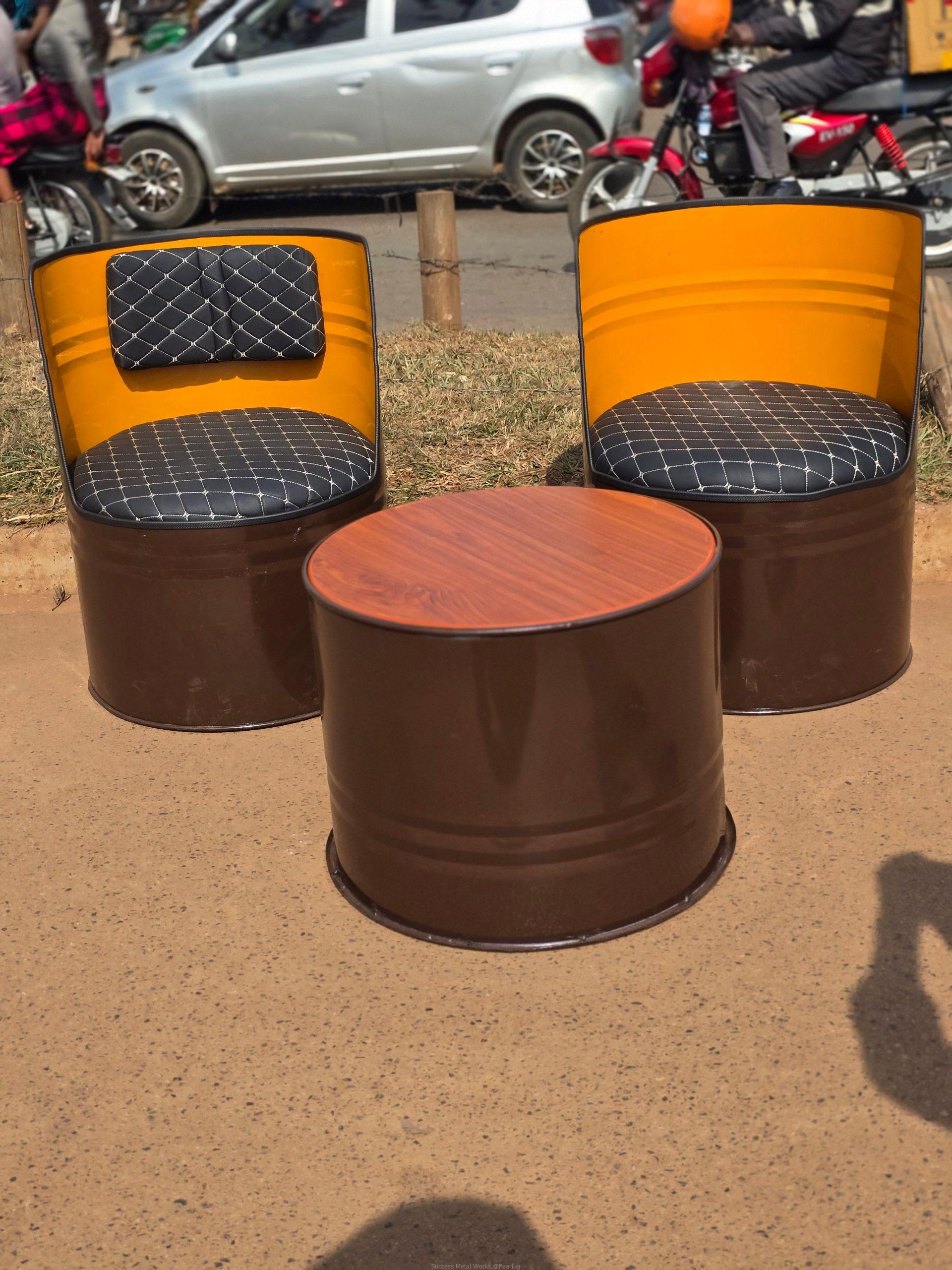 Metallic durm chairs