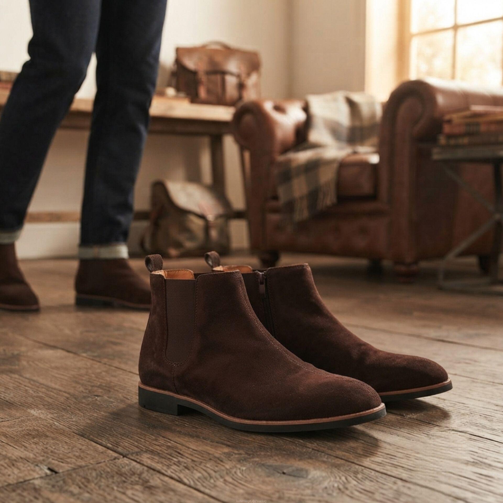 Men’s Casual Suede Chelsea Ankle Boots