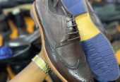 Clarks premium authentic leather men’s wooden sole Oxford shoes