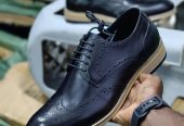 Clarks premium authentic leather men’s wooden sole Oxford shoes