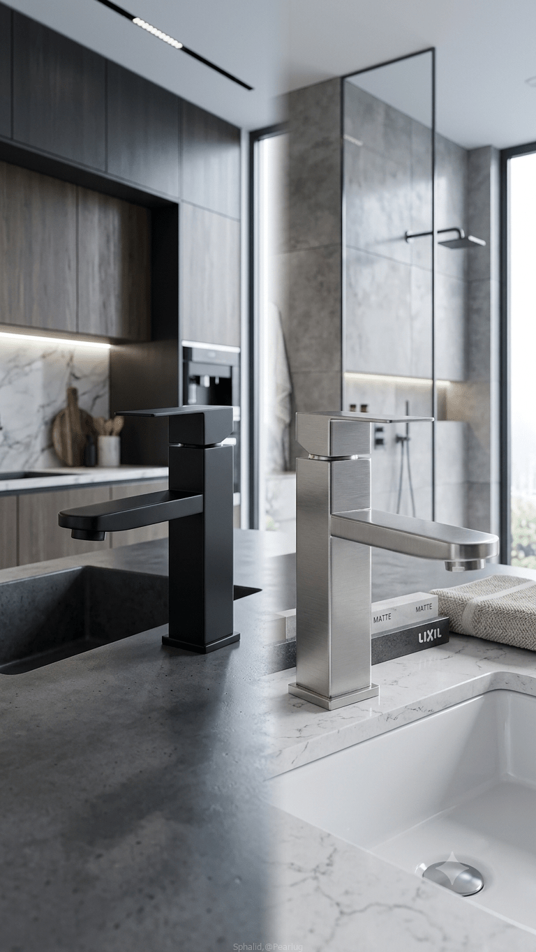 Black single lever basin tap