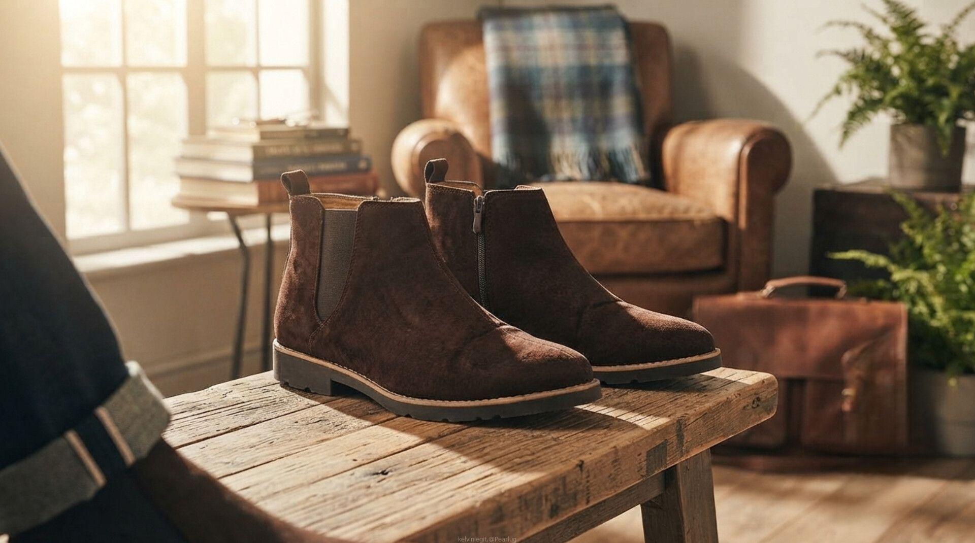 Men’s Casual Suede Chelsea Ankle Boots