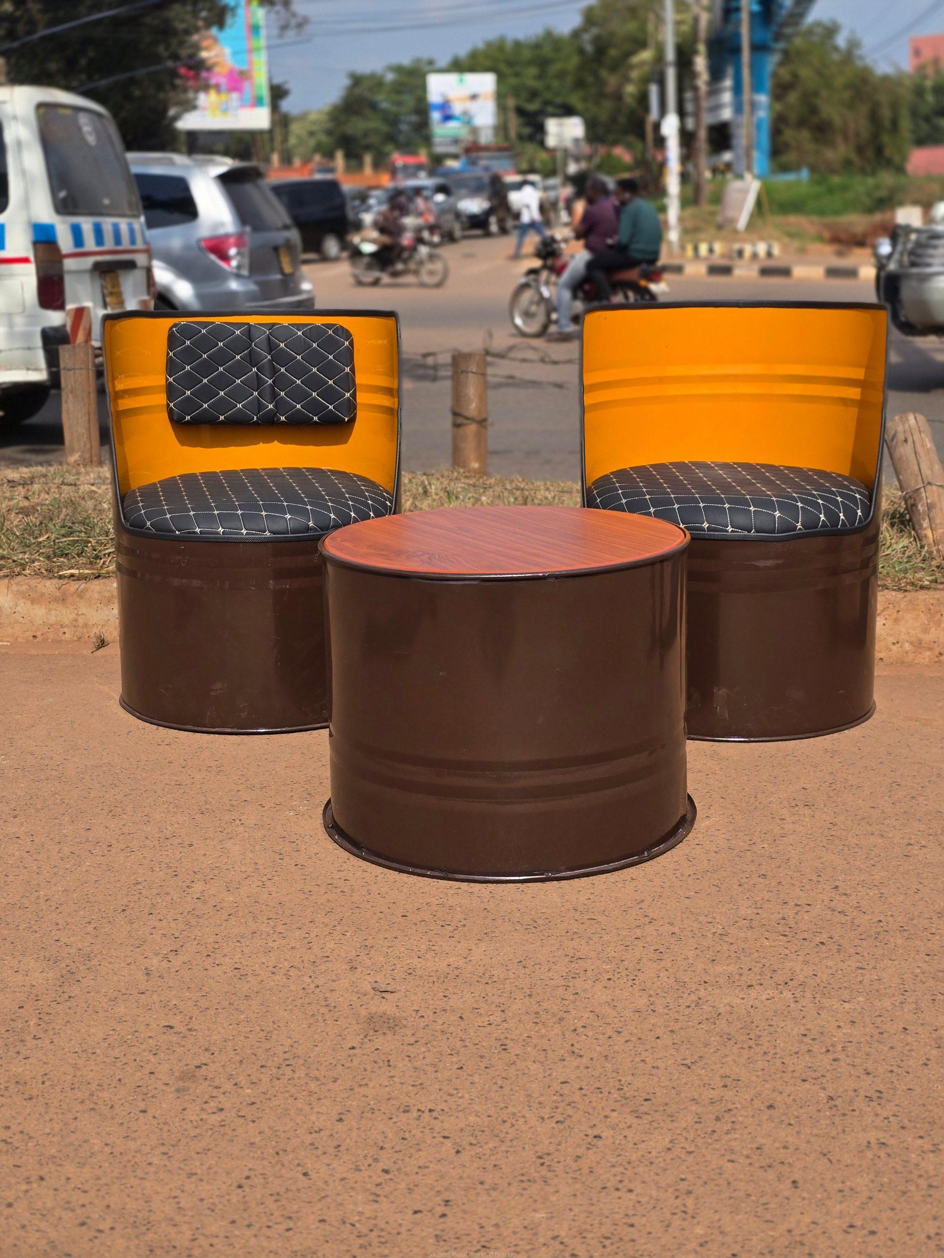 Metallic durm chairs