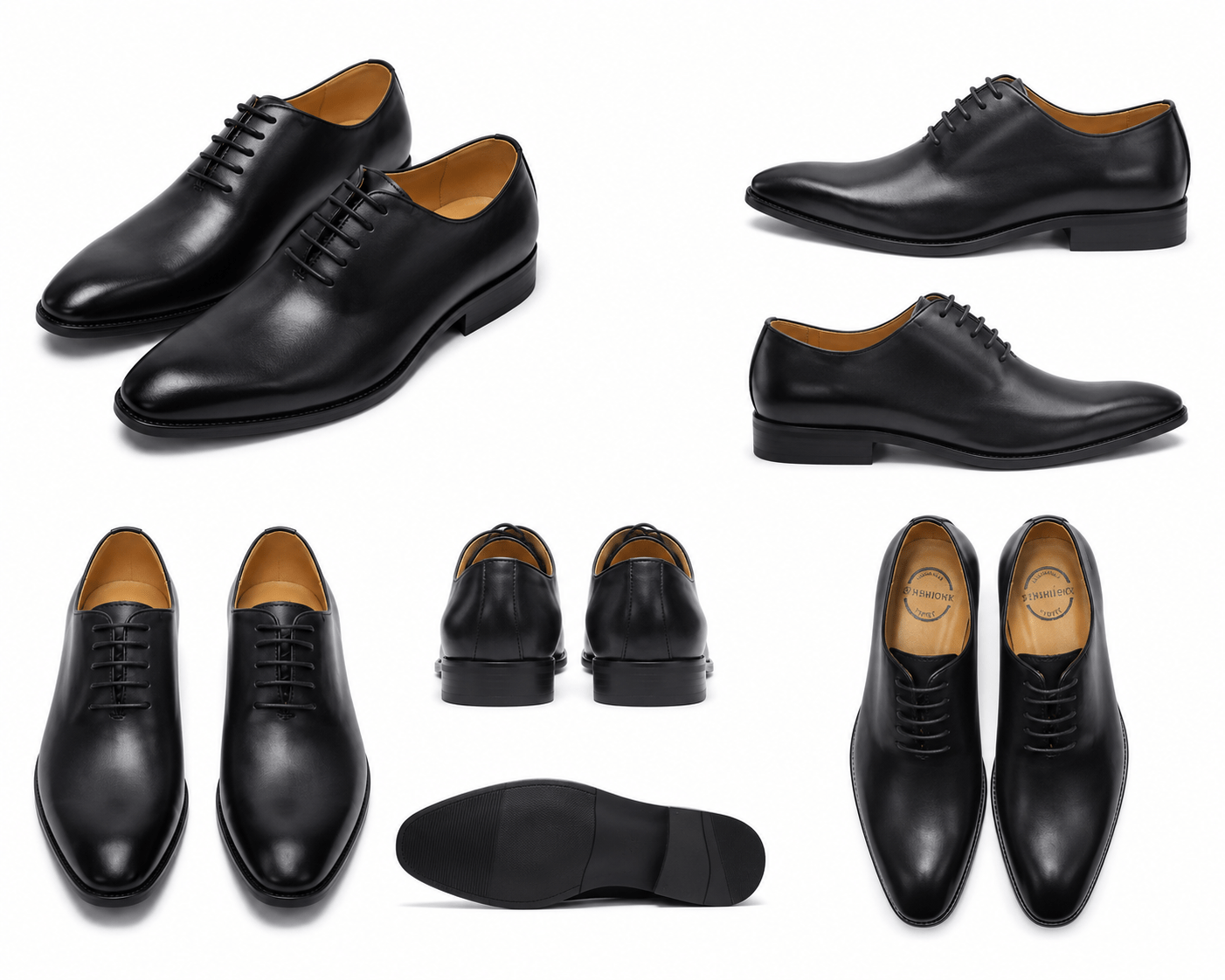 Men’s Premium Black Whole cut Oxford Formal Leather Shoes – Lace-Up Business Dress Shoes