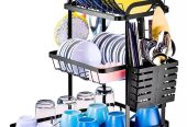 multi-tier metal dish drying rack