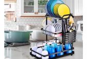 multi-tier metal dish drying rack