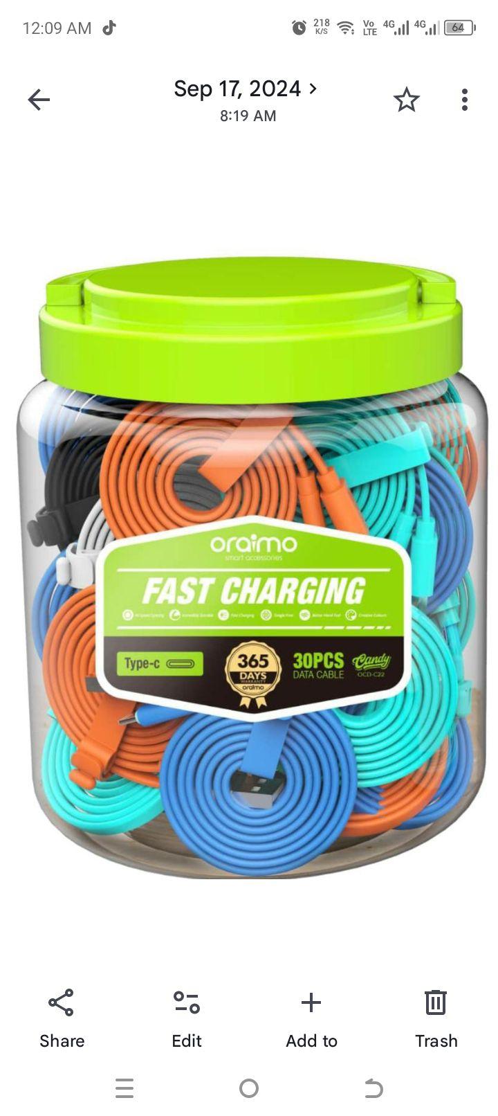 Type c usbs ,iPhone usbs, type A usbs for oraimo original