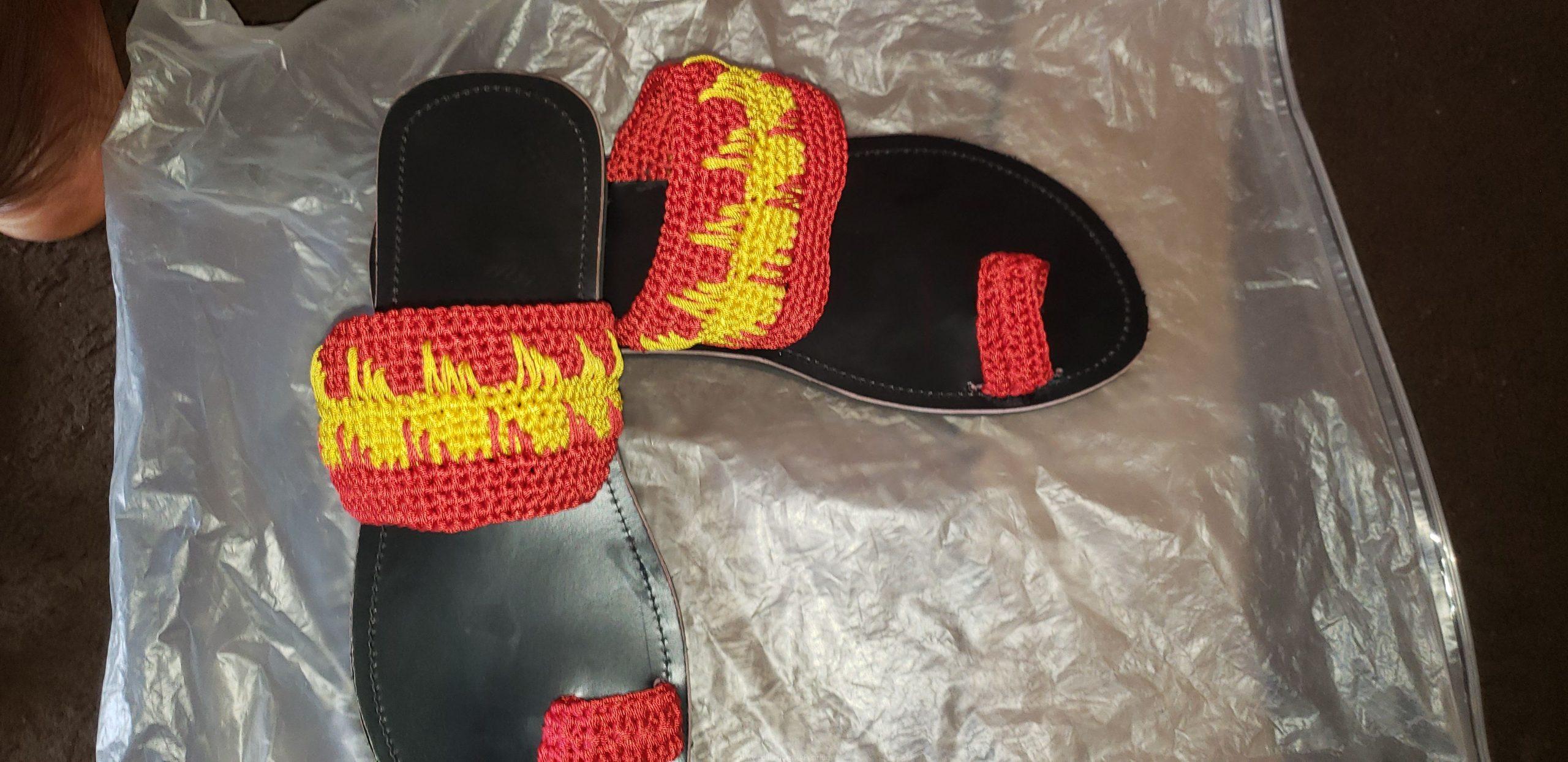 Crochet craft sandals