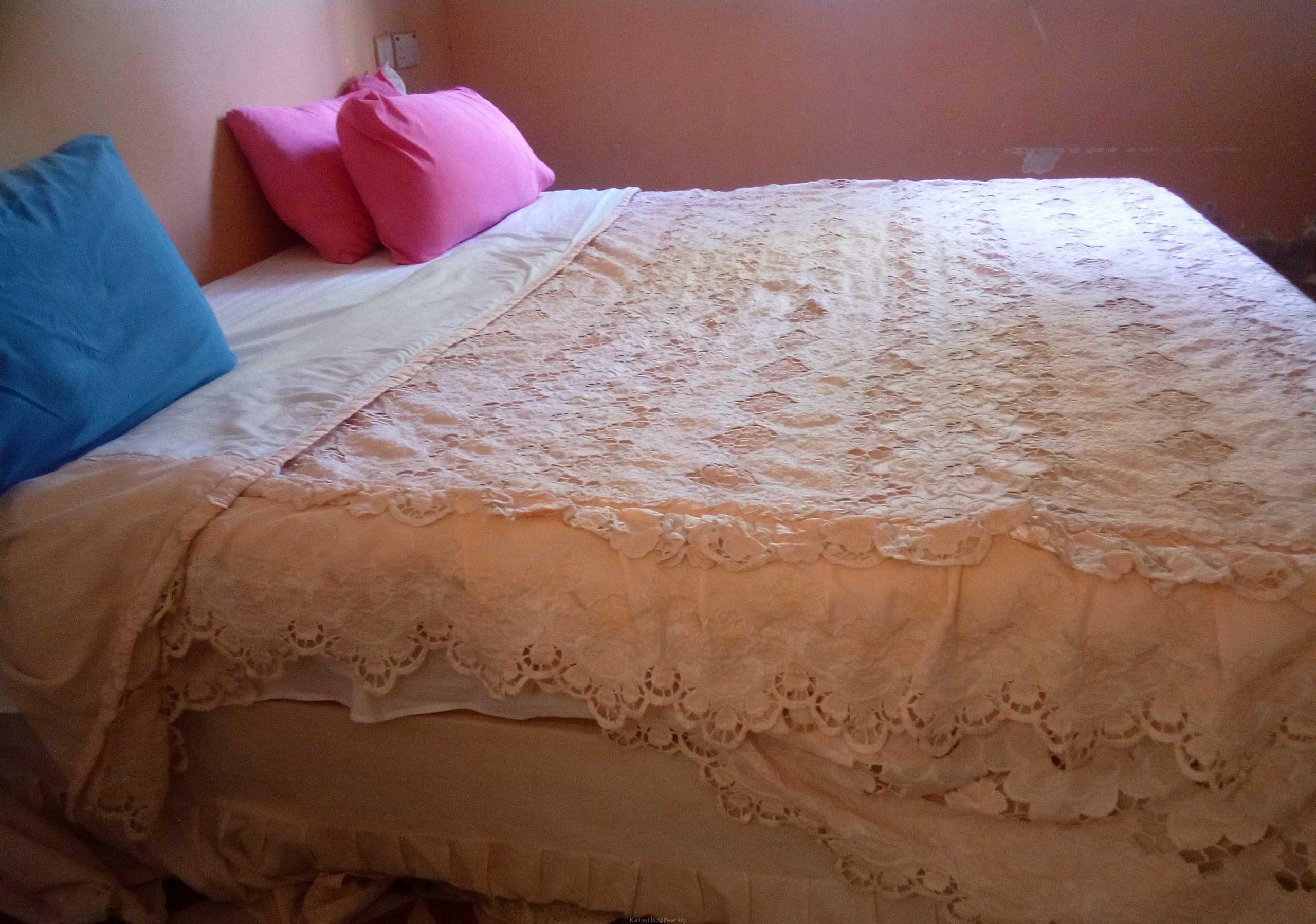5×6 Bed For Sale Good condition,Used, With mattress Minor Scratches , Kampala