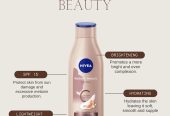 NIVEA Radiant & Beauty Even Glow lotion is enriched with 95% Pure Vitamin C, Turmeric, Pearl Extract & SPF15 Brand:NIVEA|Similar products from NIVEA