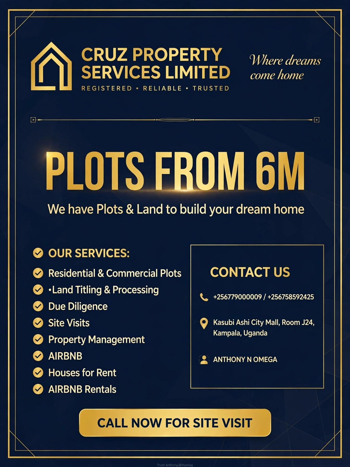 Plots for sale long hoima road sentema road bombo road mityana road