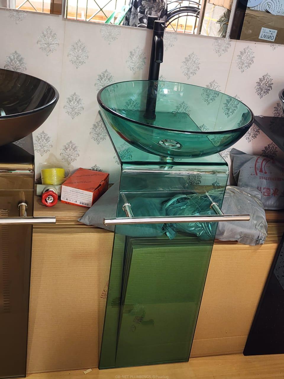 glass hand wash basin