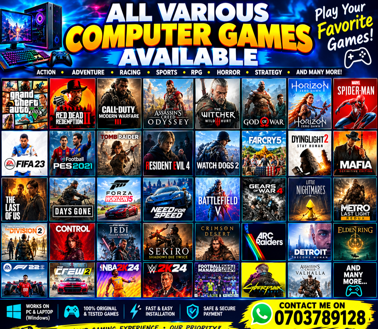 All computer games available 🎮 😎