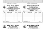 Cash Sale Reciepts