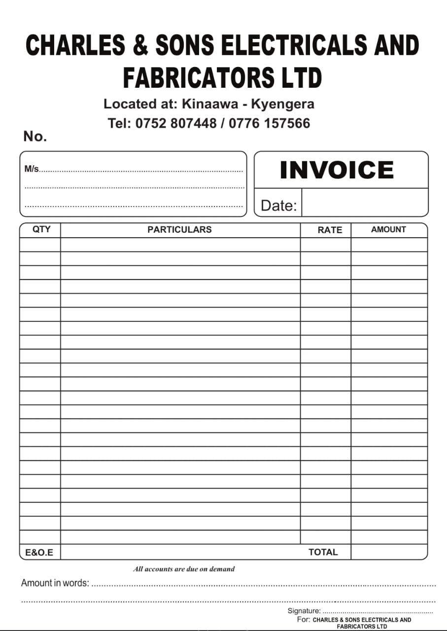 Invoice books